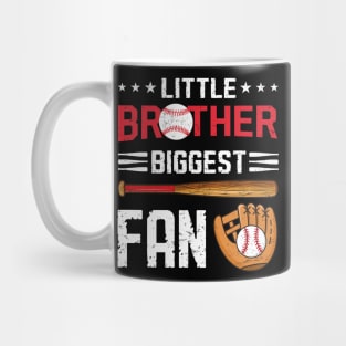 Little Brother Biggest Fan Baseball Family Bro Kids For Boys Mug